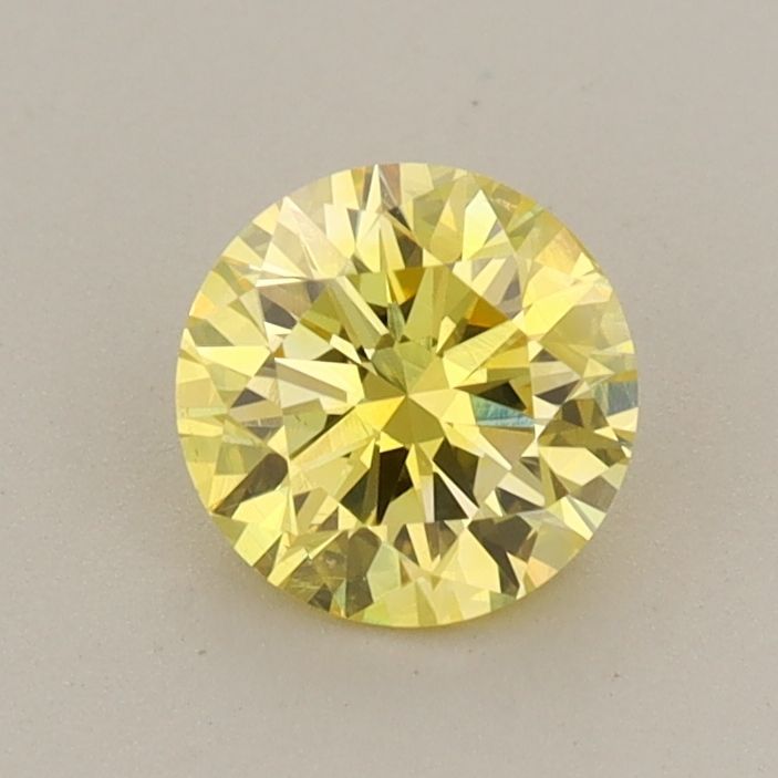 Round Fancy Vivid Yellow Lab-grown Diamond 0.72ct VS2 loose diamond