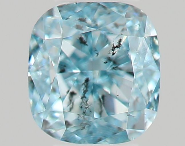 Cushion Fancy Intense Green Blue Natural Diamond 0.19ct I2 loose diamond
