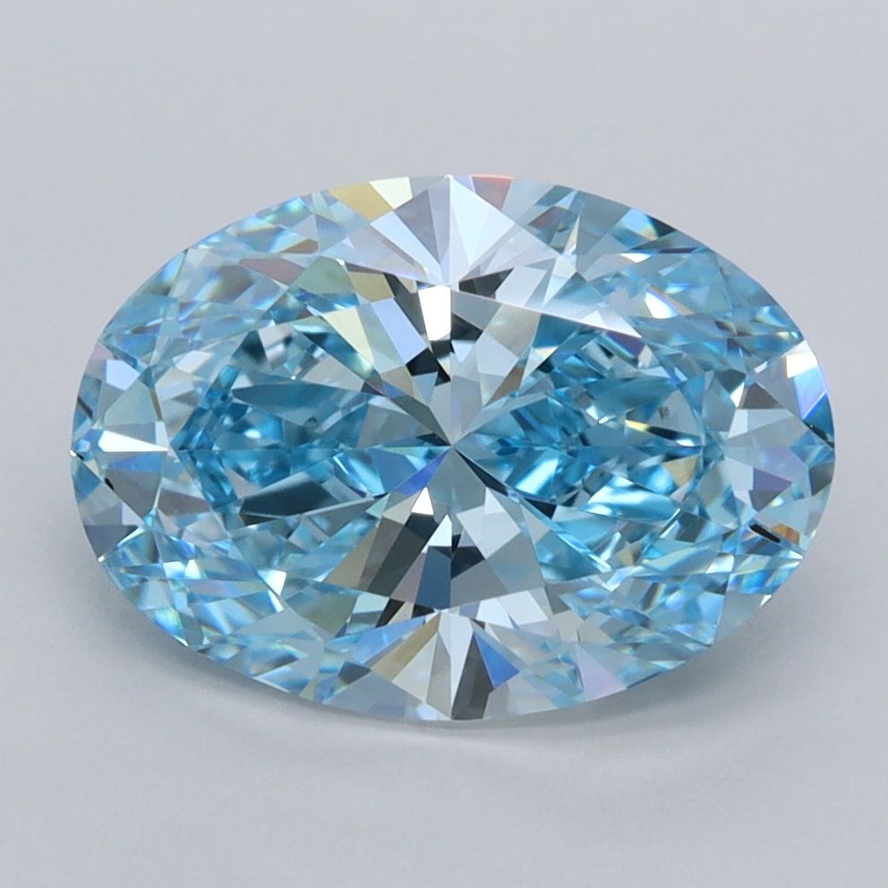 Oval Fancy Vivid Blue Lab-grown Diamond 2.92ct VVS2 loose diamond