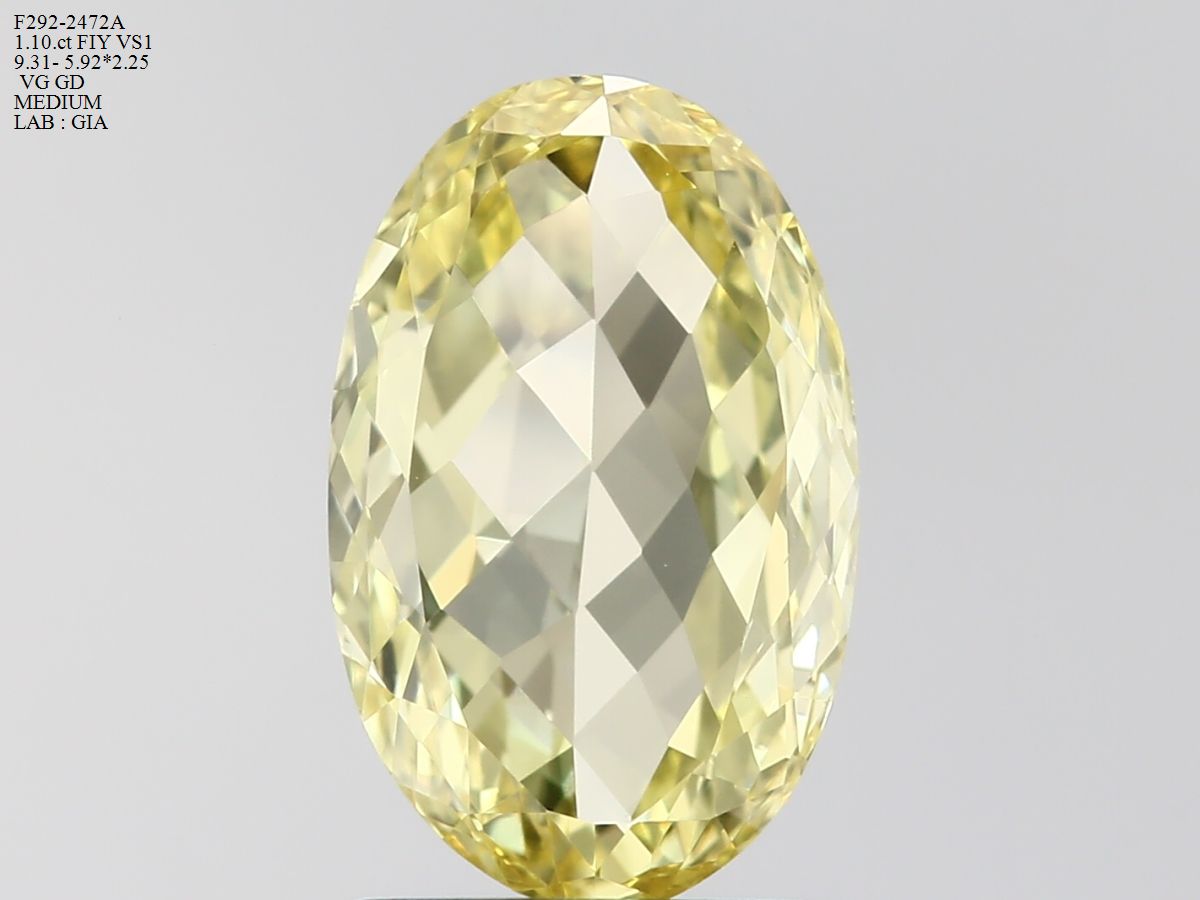 Rose Fancy Intense Yellow Natural Diamond 1.1ct VS1 loose diamond