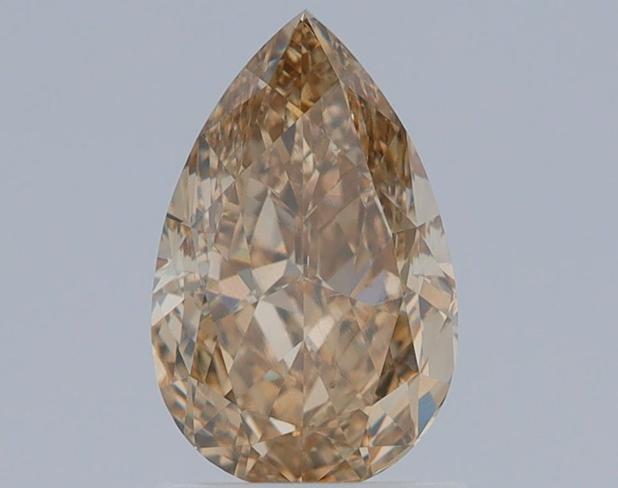 Pear Fancy Yellow Brown Natural Diamond 1.5ct VS2 loose diamond