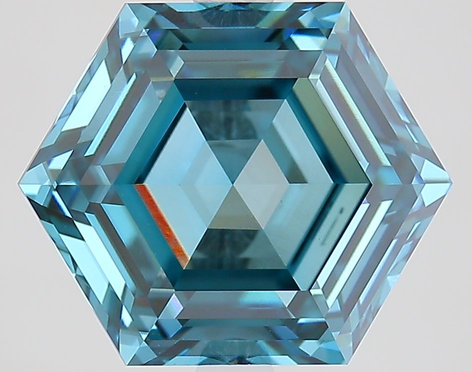 Hexagonal Fancy Vivid Blue Lab-grown Diamond 4.39ct VVS2 loose diamond