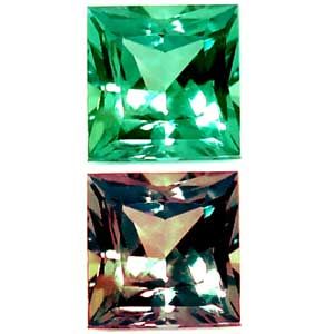 Square Green Alexandrite 0.11ct loose gemstone