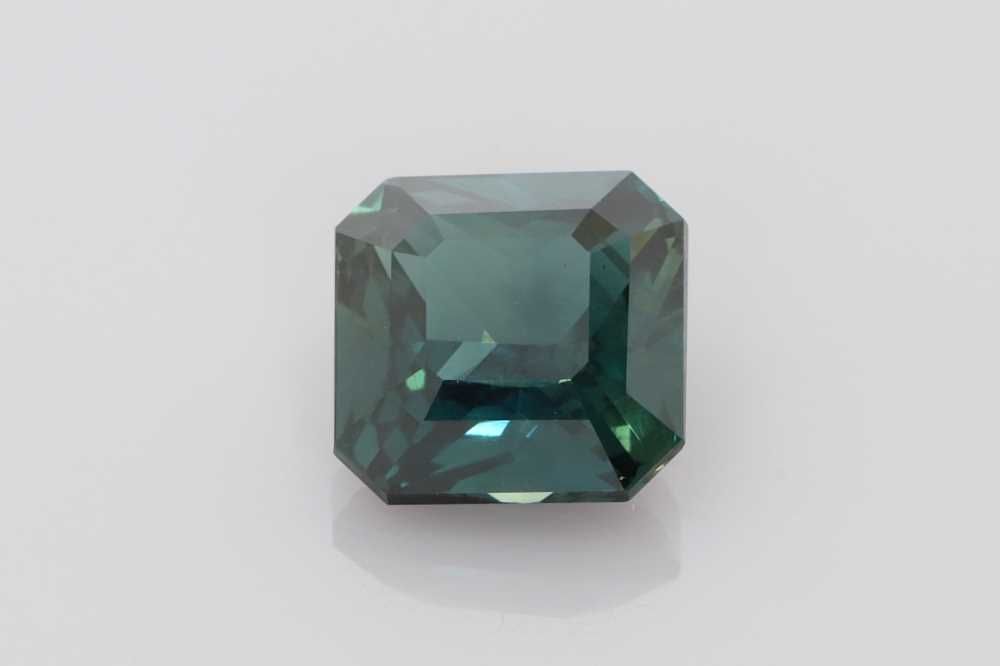 Asscher Teal Sapphire 4.53ct loose gemstone