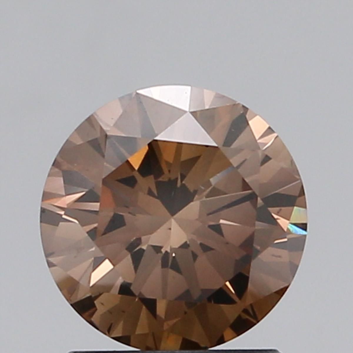 Round Orangey Brown Natural Diamond 1.25ct VS2 loose diamond
