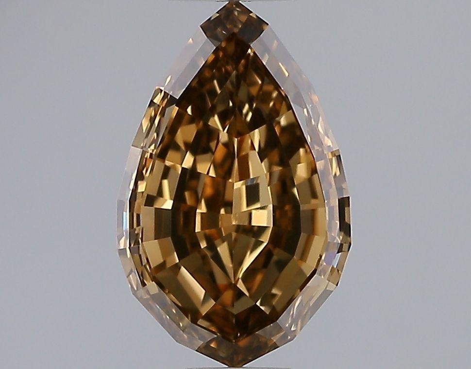 Pear Fancy Dark Orangey Brown Natural Diamond 1.58ct VS2 loose diamond