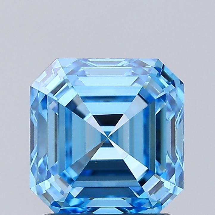 Square Emerald Fancy Vivid Blue Lab-grown Diamond 1.65ct VVS2 loose diamond