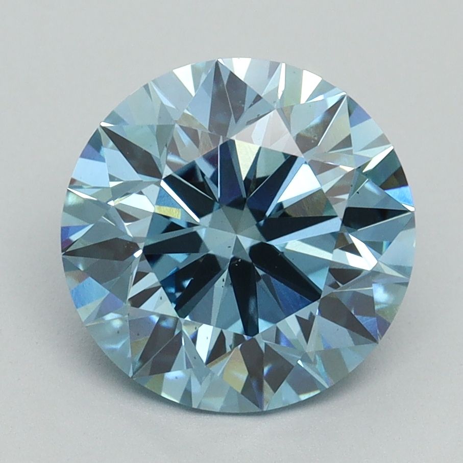 Round Fancy Vivid Blue Lab-grown Diamond 3.08ct VS2 loose diamond