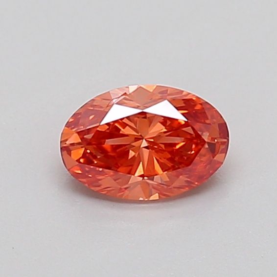 Oval Fancy Vivid Pinkish Orange Lab-grown Diamond 0.41ct SI2 loose diamond