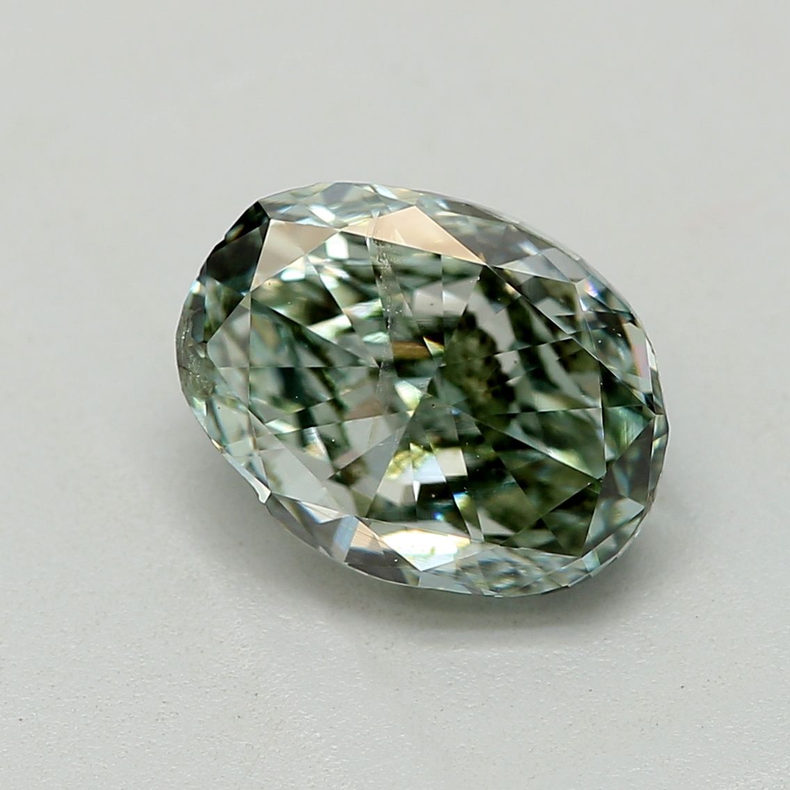 Oval Fancy Deep Green Natural Diamond 1ct I1 loose diamond