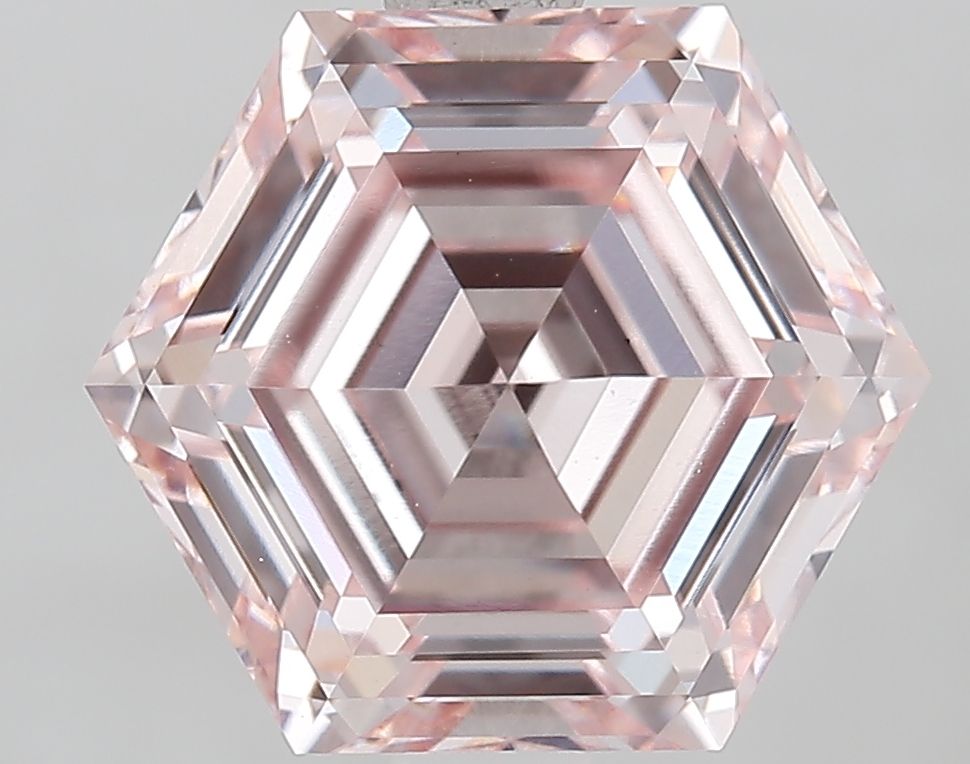 Hexagonal Fancy Pink Lab-grown Diamond 2.73ct VS1 loose diamond