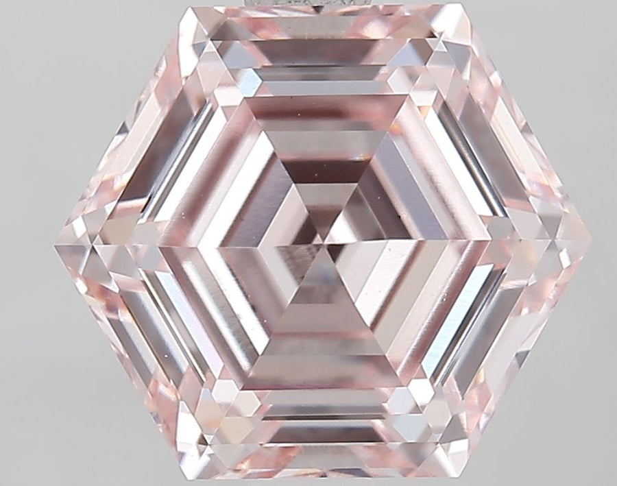 Hexagonal Fancy Pink Lab-grown Diamond 2.73ct VS1 loose diamond