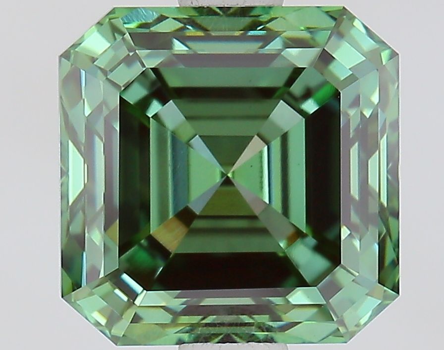 Asscher Fancy Vivid Green Lab-grown Diamond 1.92ct VS1 loose diamond