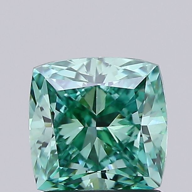 Cushion Fancy Vivid Green Lab-grown Diamond 1ct VVS1 loose diamond
