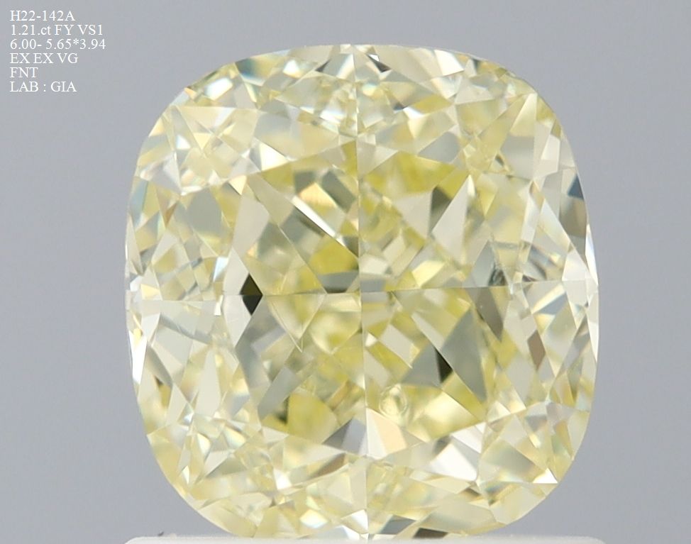 Cushion Fancy Yellow Natural Diamond 1.21ct VS1 loose diamond