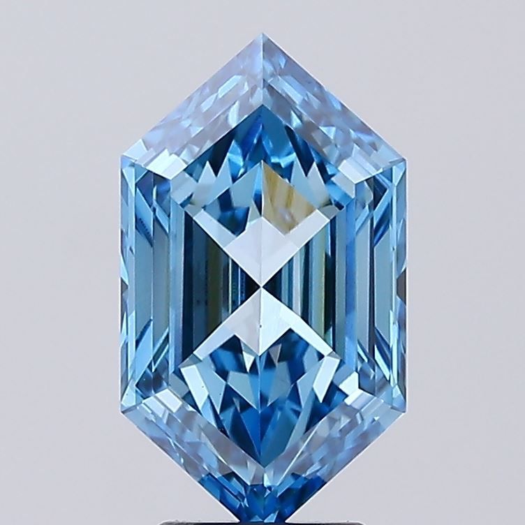 Hexagonal Fancy Vivid Blue Lab-grown Diamond 3.2ct VS1 loose diamond