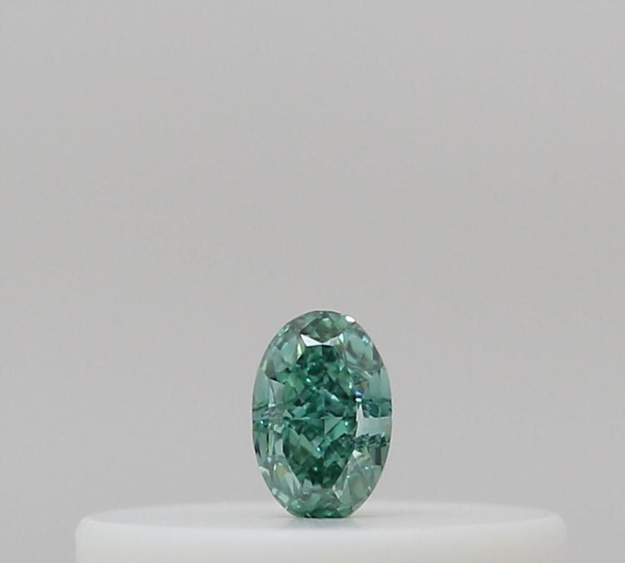 Oval Fancy Vivid Blue Green Natural Diamond 0.04ct loose diamond