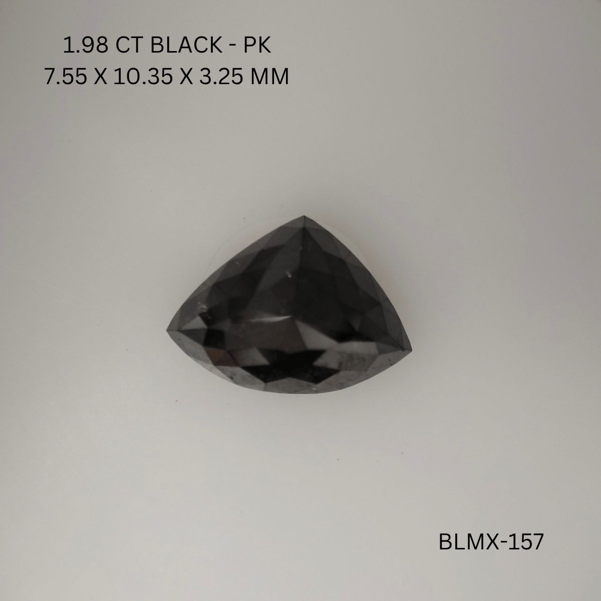 Triangular Black Natural Diamond 1.98ct I1 loose diamond