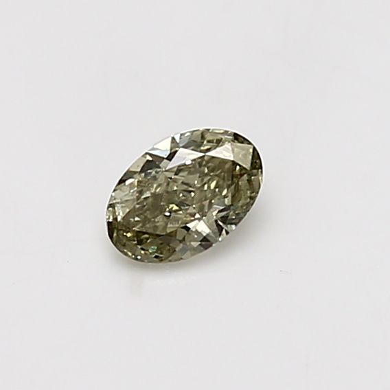 Oval Fancy Grayish Yellowish Green Natural Diamond 0.25ct I1 loose diamond