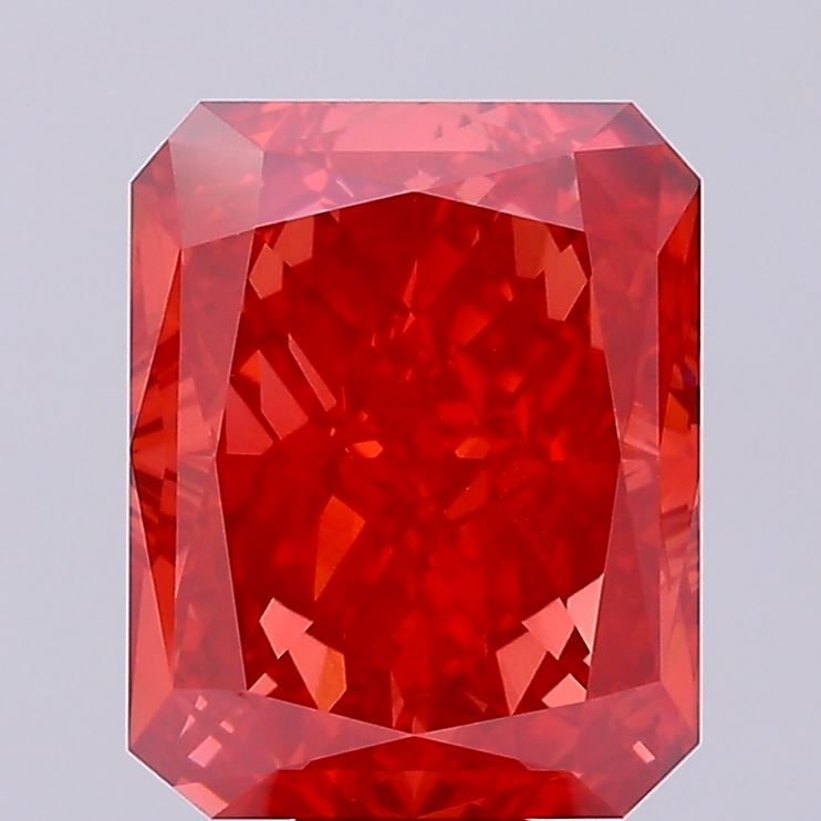 Radiant Fancy Vivid Red Lab-grown Diamond 13.75ct VVS2 loose diamond