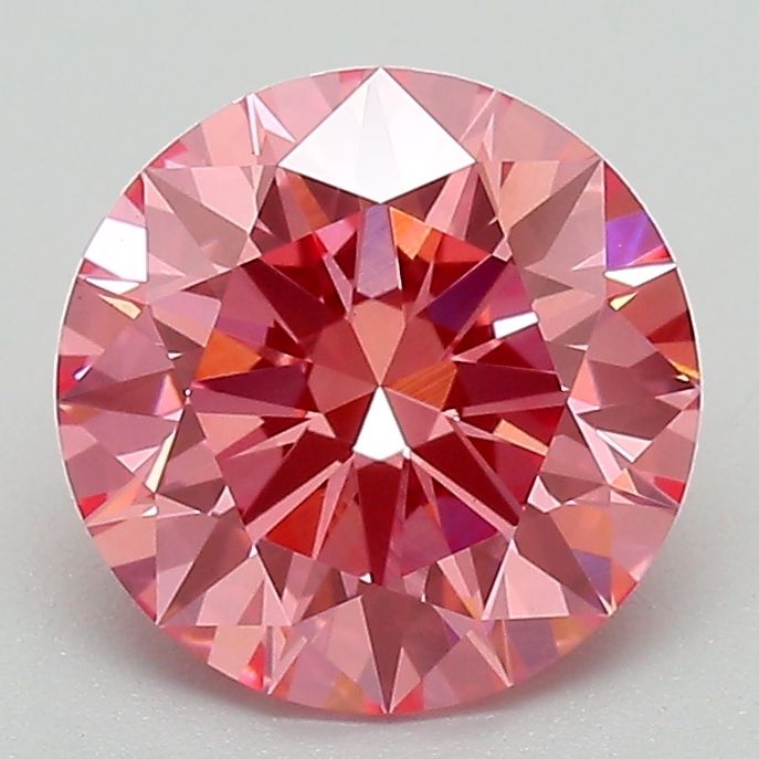 Round Fancy Intense Brownish Pink Lab-grown Diamond 3ct VS1 loose diamond