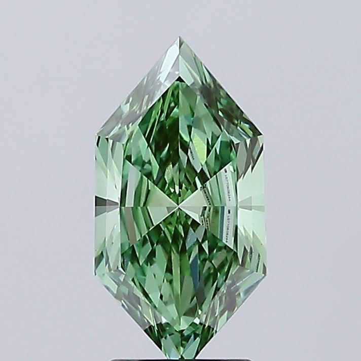 Hexagonal Fancy Vivid Green Lab-grown Diamond 2.37ct VS1 loose diamond