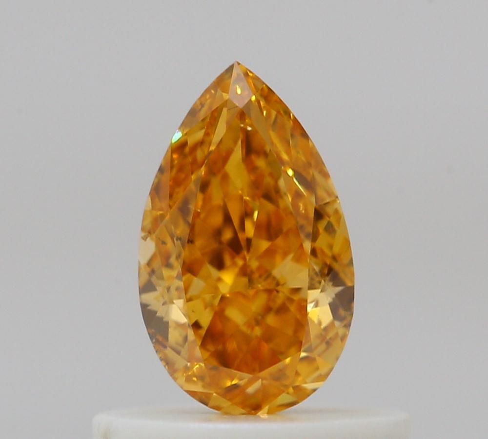 Pear Fancy Vivid Yellowish Orange Natural Diamond 0.51ct SI1 loose diamond