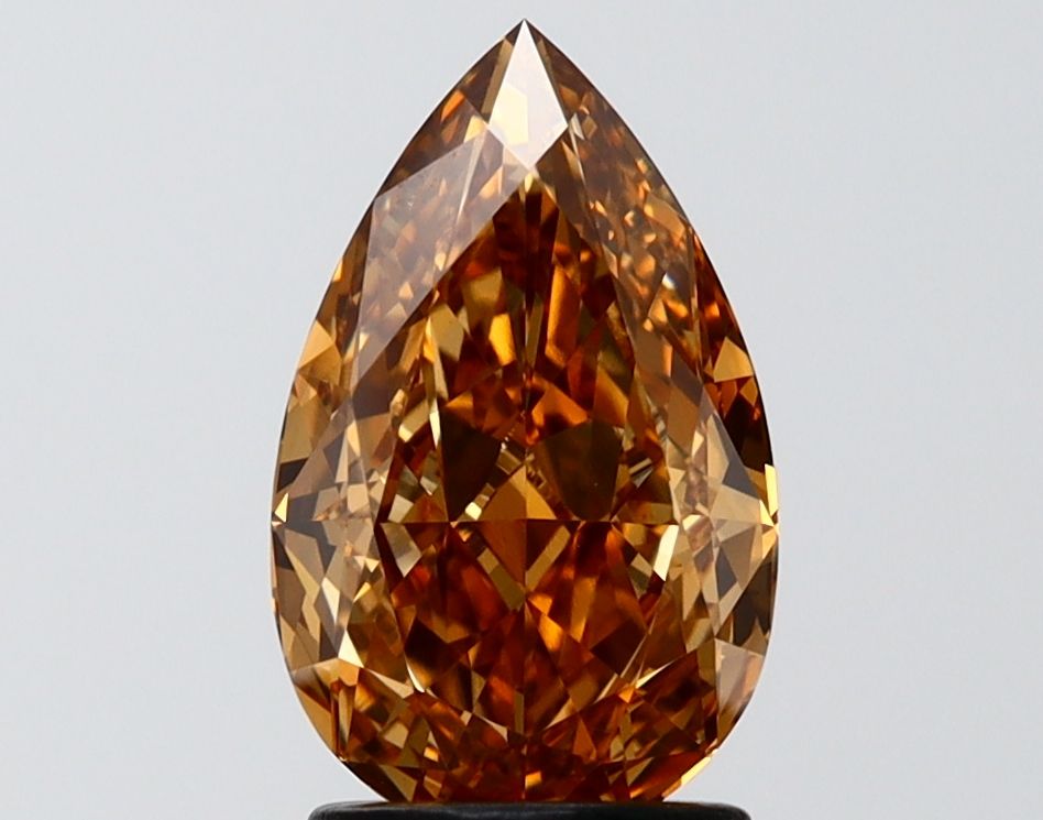 Pear Fancy Light Brown Lab-grown Diamond 2.1ct VS1 loose diamond
