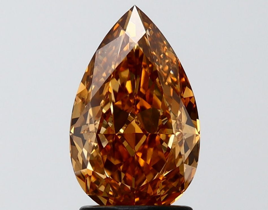 Pear Fancy Light Brown Lab-grown Diamond 2.1ct VS1 loose diamond