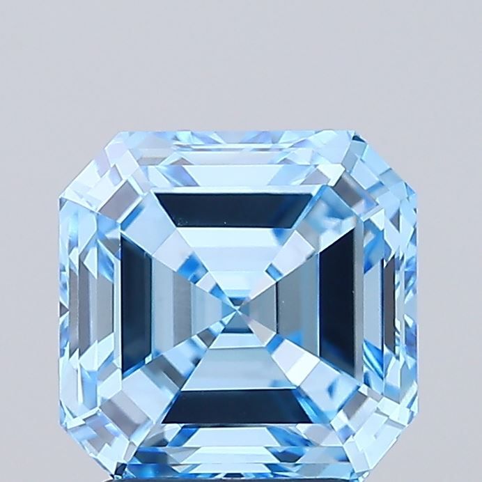 Asscher Fancy Vivid Blue Lab-grown Diamond 3ct VVS2 loose diamond