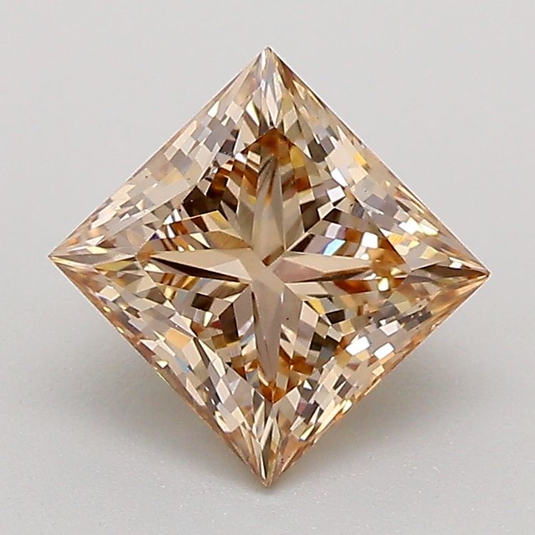 Princess Fancy Light Brown Lab-grown Diamond 1.5ct VS2 loose diamond