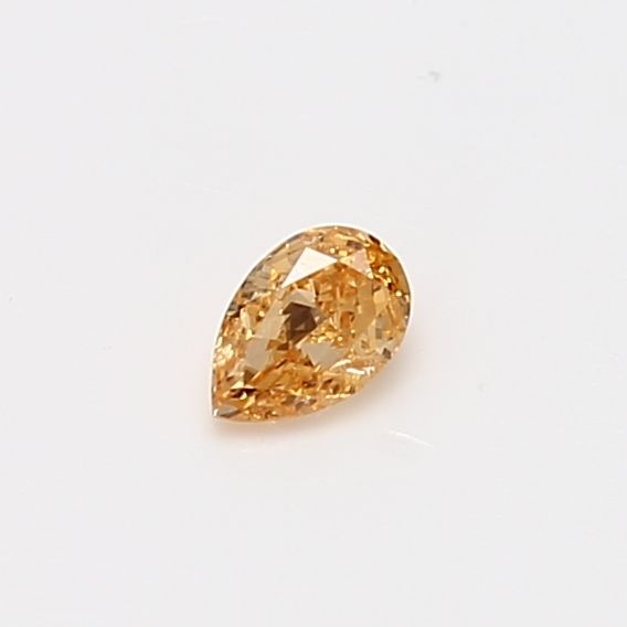 Pear Fancy Vivid Yellowish Orange Natural Diamond 0.15ct I1 loose diamond