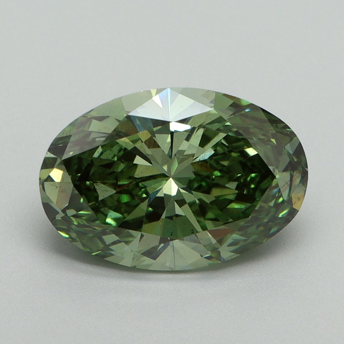 Oval Fancy Vivid Green Lab-grown Diamond 3.02ct VS2 loose diamond