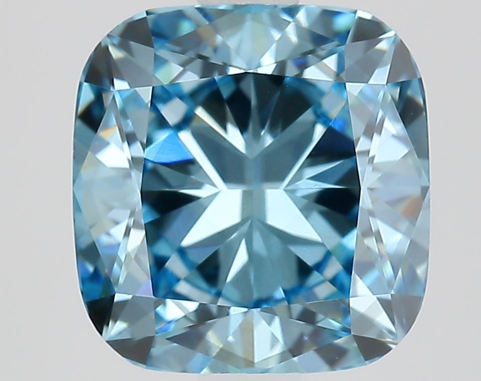 Cushion Fancy Vivid Blue Lab-grown Diamond 2.73ct SI1 loose diamond