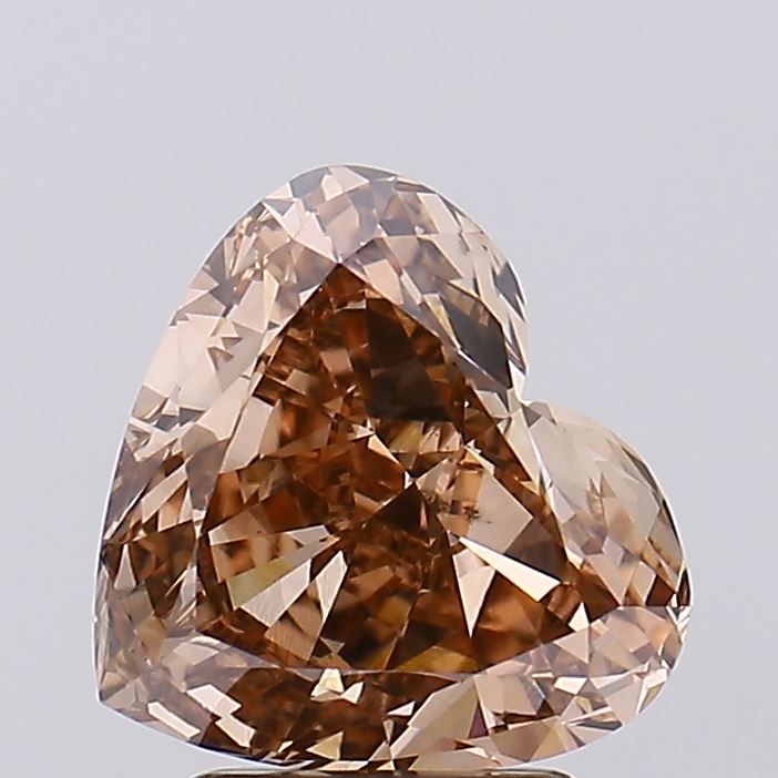 Heart Fancy Brown Lab-grown Diamond 2.75ct VS1 loose diamond