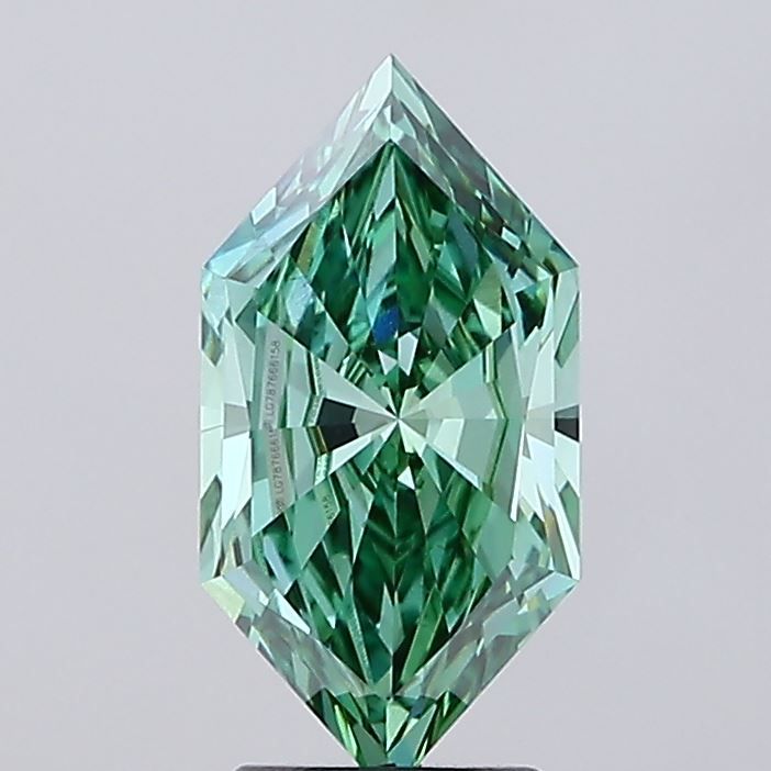 Hexagonal Fancy Vivid Green Lab-grown Diamond 2.59ct VVS2 loose diamond