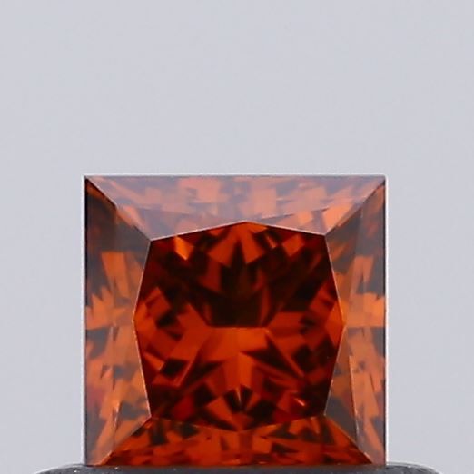 Princess Fancy Vivid Brownish Orange Lab-grown Diamond 0.42ct VS1 loose diamond