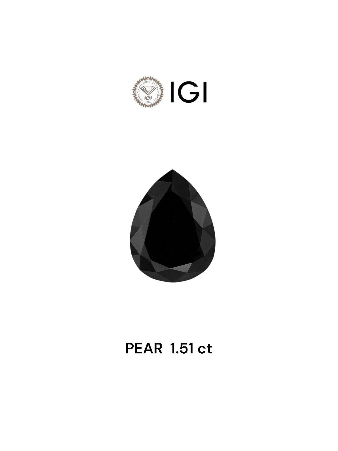 Pear Black Natural Diamond 1.51ct loose diamond