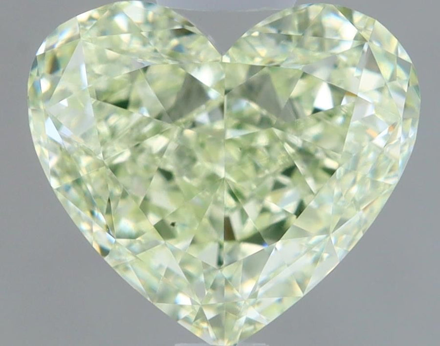 Heart Light Yellow Green Natural Diamond 1.23ct VS2 loose diamond