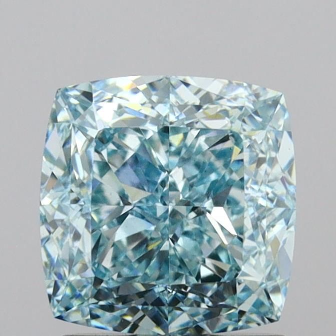 Cushion Fancy Vivid Green Lab-grown Diamond 1.77ct VS1 loose diamond