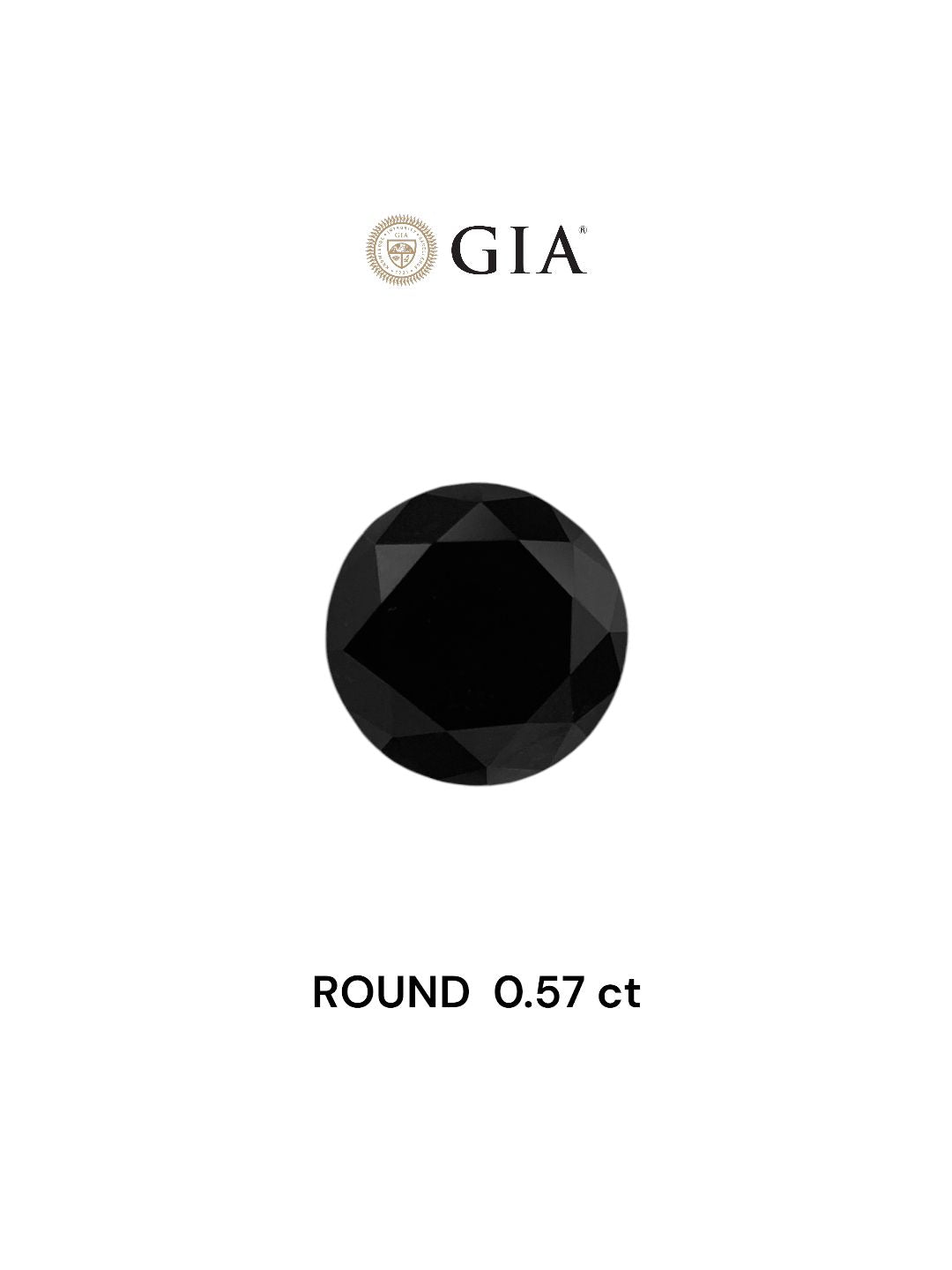 Round Fancy Black Natural Diamond 0.57ct VVS2 loose diamond
