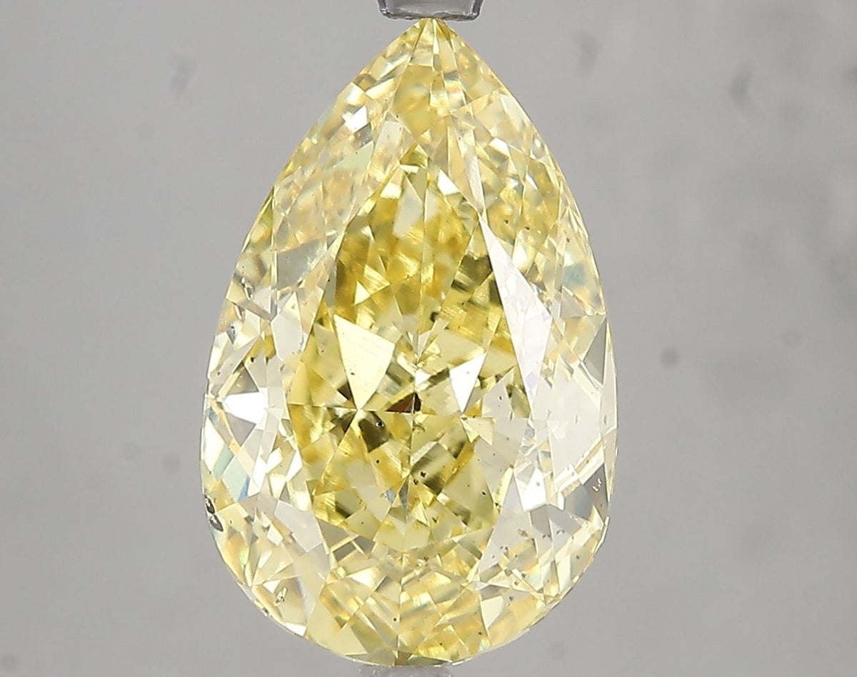 Pear Fancy Intense Yellow Lab-grown Diamond 5.01ct SI1 loose diamond