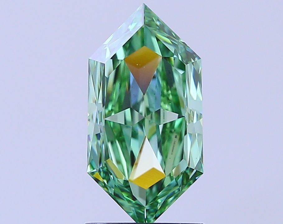 Hexagonal Fancy Vivid Green Lab-grown Diamond 2.01ct VS1 loose diamond