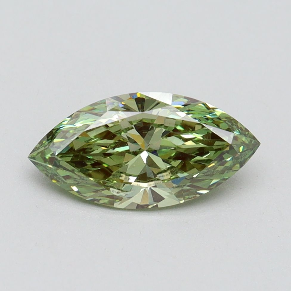 Marquise Fancy Vivid Green Lab-grown Diamond 1.02ct VVS2 loose diamond
