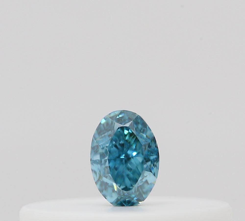 Oval Fancy Vivid Blue Green Natural Diamond 0.06ct loose diamond