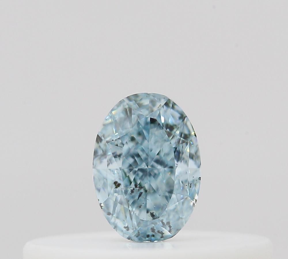 Oval Fancy Intense Green Blue Natural Diamond 0.12ct loose diamond