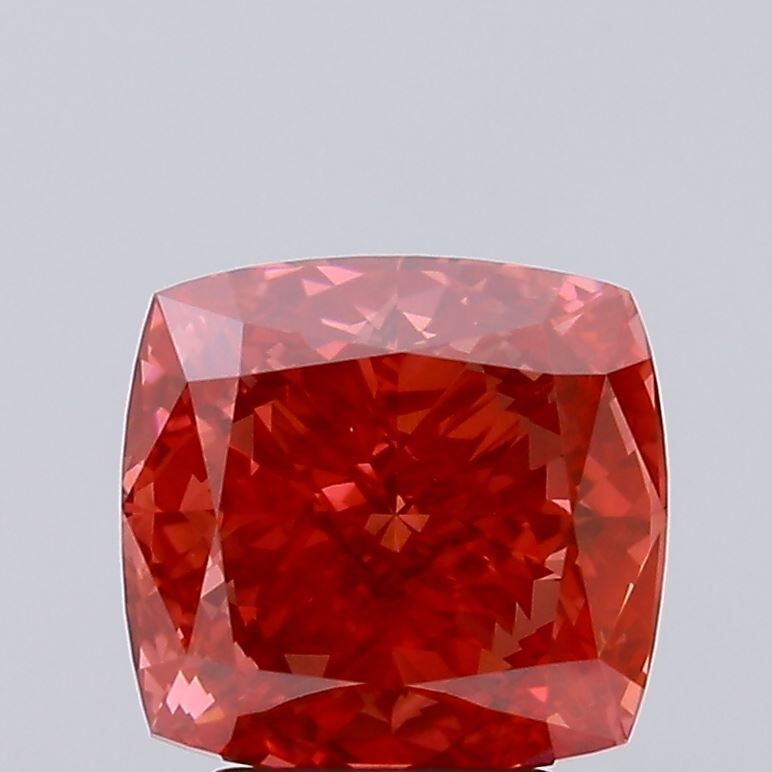 Cushion Fancy Vivid Red Lab-grown Diamond 3.4ct VS1 loose diamond