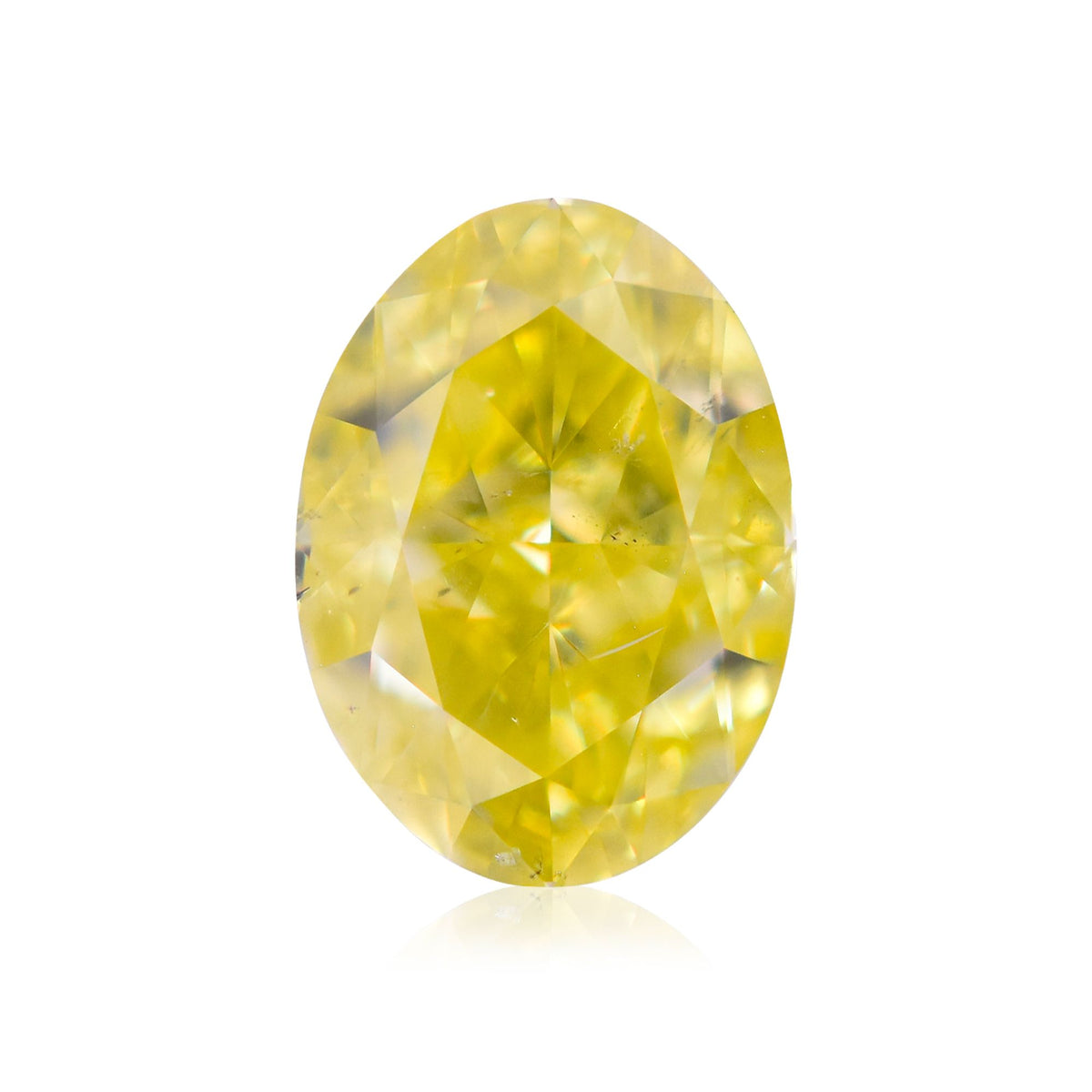 Oval Fancy Intense Yellow Natural Diamond 0.63ct SI2 loose diamond