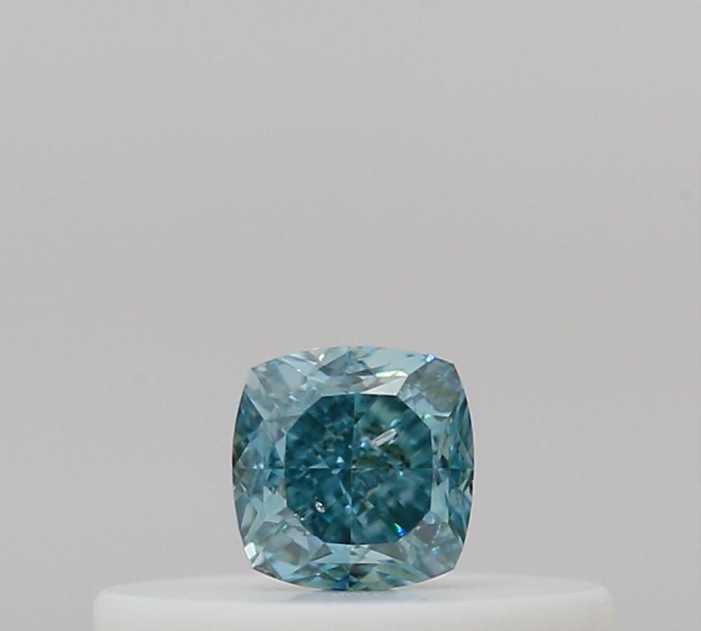 Cushion Fancy Intense Blue Green Natural Diamond 0.14ct loose diamond
