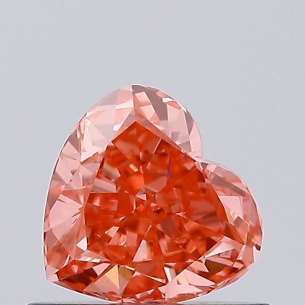 Heart Fancy Vivid Orange Lab-grown Diamond 0.57ct VS2 loose diamond